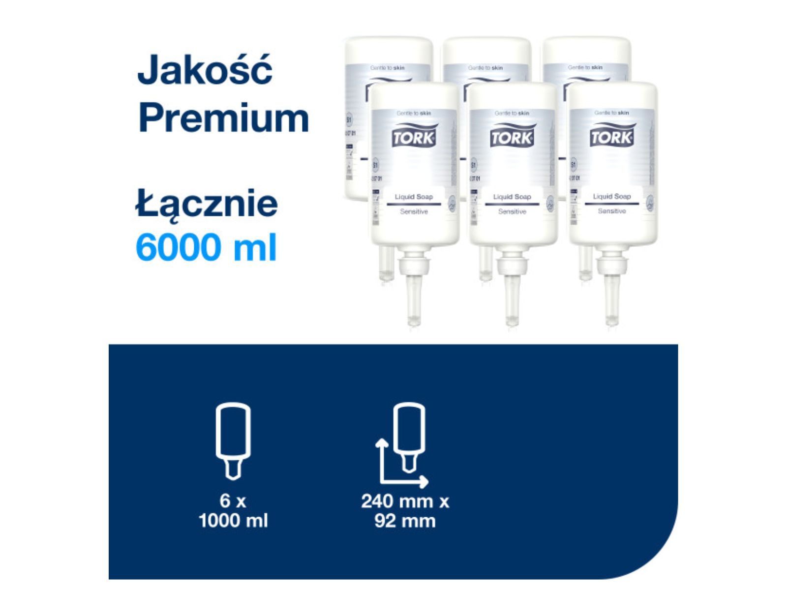 Mydło TORK 420701 S1 Łagodne Bezzapachowe do skóry wrażliwej Karton 6x 1l